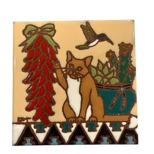Earthtones “Cat” Decorative Tile